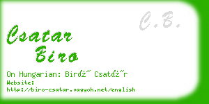 csatar biro business card